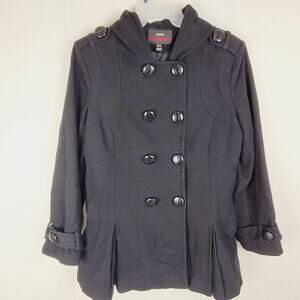 Vintage M60 Miss Sixty wool hooded black peacoat Size XL Y2K Preppy Classic